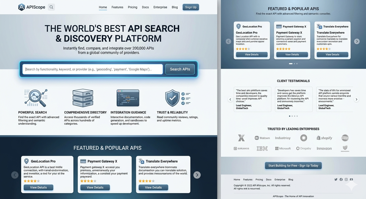 best api search company's homepage